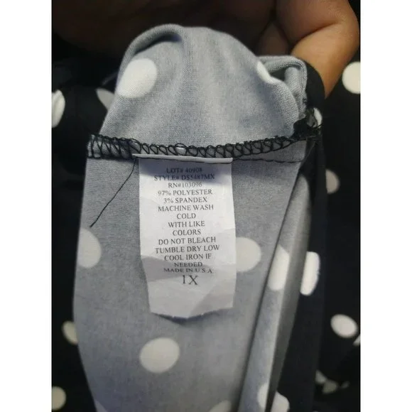 Plus size Polka dotted Maxi Dress Beach Summer Vacay cover-up front tie - Picture 6 of 9